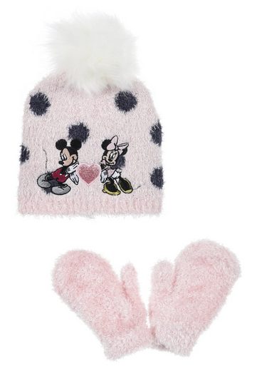 DISNEY MINNIE MOUSE Bommelmütze Mädchen Kinder Winter-Set 2 tlg. Mütze & Handschuhe SET mehr Riesige Ersparnisse