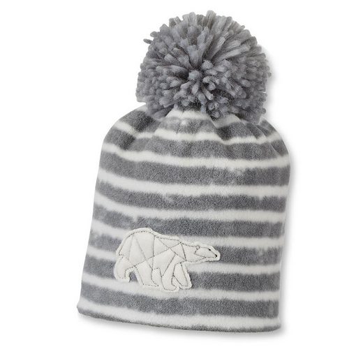 STERNTALER® Ohrenmütze Wintermütze Bommelmütze mit Eisbär-Applikation gestreift mehr Preisnachlass