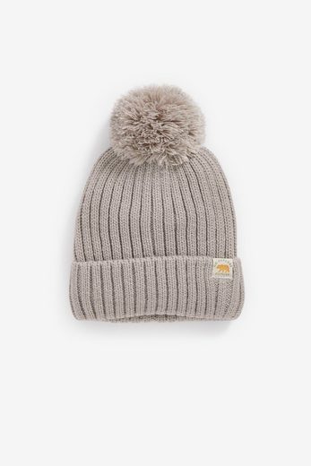 NEXT Bommelmütze Gerippte Strickmütze mit Bommel 1-St mehr Bis zu 50% Rabatt