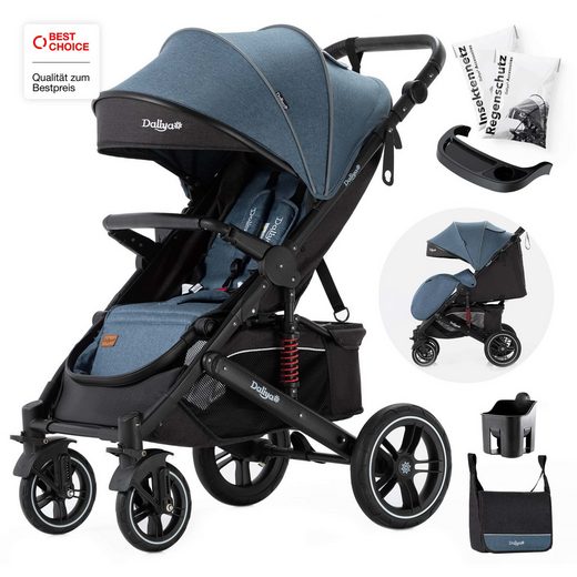DALIYA® Kinder-Buggy RAPIDY Buggy Kinderwagen, XXL Set, kompakt, Kinderbuggy, Sportwagen (10-tlg), Liegeposition, Fußsack, Spieltisch, Wickeltasche, Regenverdeck mehr Saisonschlussverkauf
