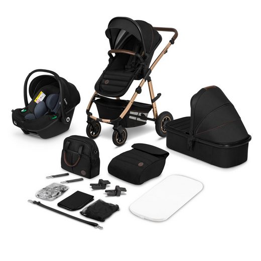 LIONELO Kombi-Kinderwagen Amber 3in1 babyschale 0-13kg Tasche Moskitonetz Regenschutz 3in1 mehr Bestseller