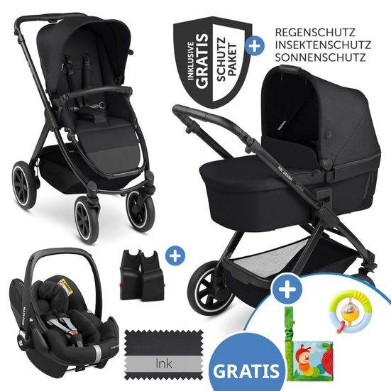 ABC DESIGN Kombi-Kinderwagen Samba - 3in1 - Ink Kinderwagen Buggy Set mit Babywanne, Maxi Cosi Pebble Pro & Zubehör mehr Super Sparpreis