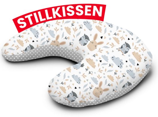 AMILIAN Stillkissen Lagerungskissen - Seitenschläferkissen - Stillkissen klein Schwangerschaftskissen zum Schlafen, pregnancy pillow mit Füllung inkl. Bezug mit Stickerei (60x42 cm), für Mütter und Babys mehr Fabrikverkauf