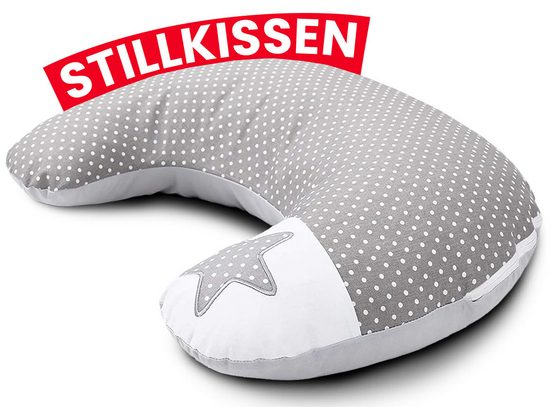 AMILIAN Stillkissen Lagerungskissen - Seitenschläferkissen - Stillkissen klein Schwangerschaftskissen zum Schlafen, pregnancy pillow mit Füllung inkl. Bezug mit Stickerei (60x42 cm), für Mütter und Babys mehr Blitzverkäufe