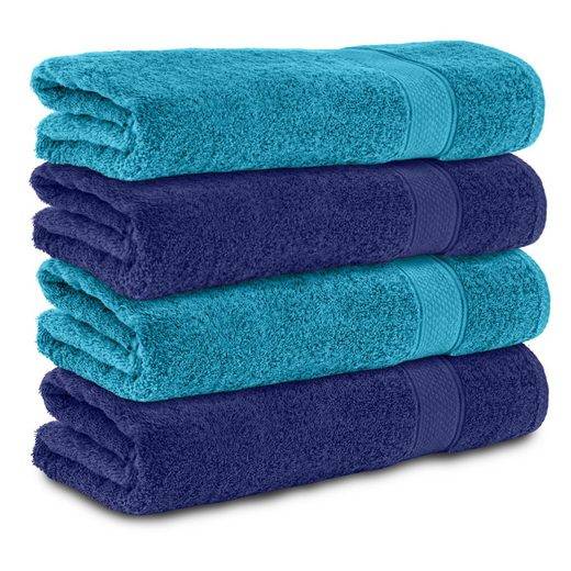 KOMFORTEC Badetücher 100% Baumwolle, 470 g/m² Frottee (4-St), Handtücher 70x140 cm Set, Weich mehr 2025