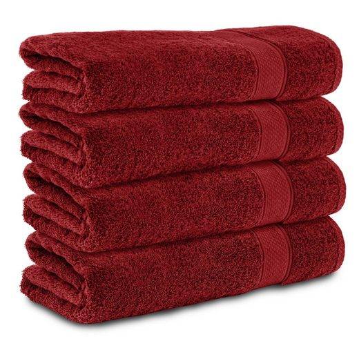 KOMFORTEC Badetücher 100% Baumwolle, 470 g/m² Frottee (4-St), Handtücher 70x140 cm Set, Weich mehr Auslauf