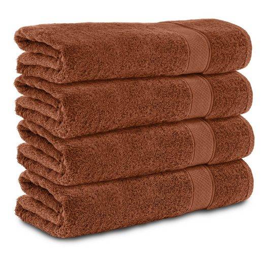 KOMFORTEC Badetücher 100% Baumwolle, 470 g/m² Frottee (4-St), Handtücher 70x140 cm Set, Weich mehr Auslauf