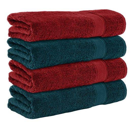 KOMFORTEC Badetücher 100% Baumwolle, 470 g/m² Frottee (4-St), Handtücher 70x140 cm Set, Weich mehr Angebote