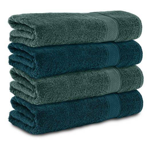 KOMFORTEC Badetücher 100% Baumwolle, 470 g/m² Frottee (4-St), Handtücher 70x140 cm Set, Weich mehr Angebote