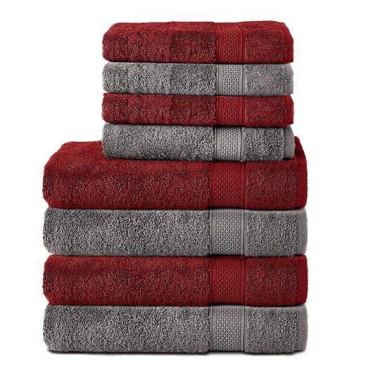 KOMFORTEC Handtuch Set 100% Baumwolle, 4 Badetücher 70x140 und 4 Handtücher 50x100 cm Frottee (Packung, 8-St), Badehandtuch & XXL Saunatuch, Weich, Towel, Groß mehr Sonderangebot