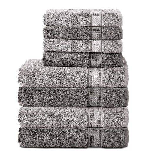 KOMFORTEC Handtuch Set 100% Baumwolle, 4 Badetücher 70x140 und 4 Handtücher 50x100 cm Frottee (Packung, 8-St), Badehandtuch & XXL Saunatuch, Weich, Towel, Groß mehr Rabatt