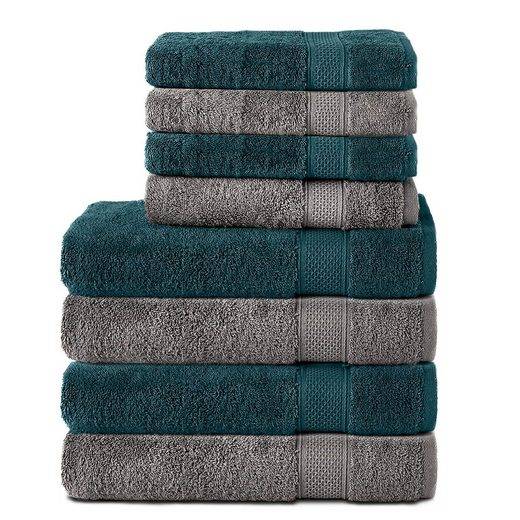 KOMFORTEC Handtuch Set 100% Baumwolle, 4 Badetücher 70x140 und 4 Handtücher 50x100 cm Frottee (Packung, 8-St), Badehandtuch & XXL Saunatuch, Weich, Towel, Groß mehr Rabatt