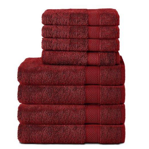 KOMFORTEC Handtuch Set 100% Baumwolle, 4 Badetücher 70x140 und 4 Handtücher 50x100 cm Frottee (Packung, 8-St), Badehandtuch & XXL Saunatuch, Weich, Towel, Groß mehr Großer Ausverkauf