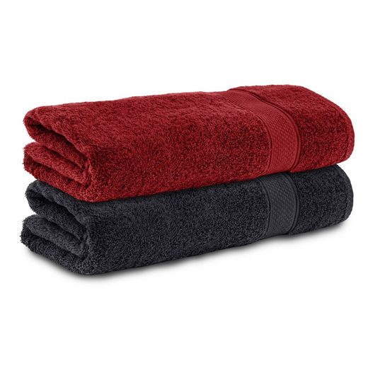KOMFORTEC Badetücher 100% Baumwolle, 470 g/m² Frottee (2-St), Handtücher 70x140 cm Set, Weich mehr Bis zu 50% Rabatt