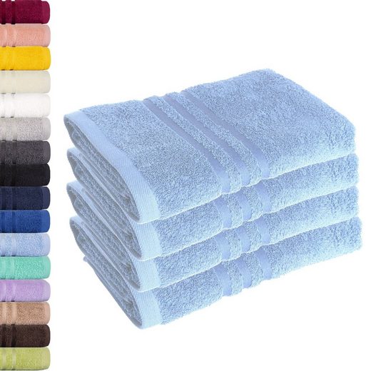 LAVEA Handtuch Elena 50x100cm aus 100% Baumwolle, fusselfreies, pflegeleichtes hautfreundliches Handtuch-Set (Set, 4-St), einzigartig weiche Frottee Handtücher für jeden Hauttyp geeignet mehr Outlet