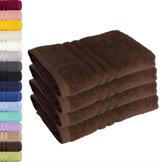 LAVEA Handtuch Elena 50x100cm aus 100% Baumwolle, fusselfreies, pflegeleichtes hautfreundliches Handtuch-Set (Set, 4-St), einzigartig weiche Frottee Handtücher für jeden Hauttyp geeignet mehr Outlet
