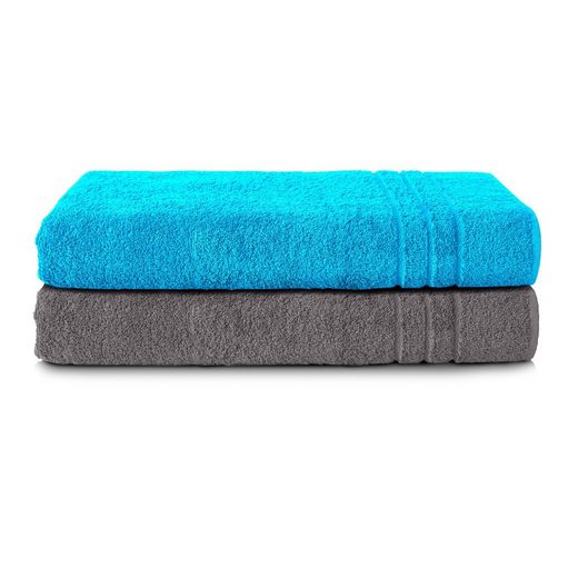 KOMFORTEC Saunatuch 80x200 cm Saunatücher Set aus 100% Baumwolle Frottee (2-St), XXL, Weich, Groß, Schnelltrocknend mehr im Angebot