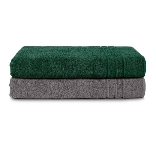 KOMFORTEC Saunatuch 80x200 cm Saunatücher Set aus 100% Baumwolle Frottee (2-St), XXL, Weich, Groß, Schnelltrocknend mehr Günstiger Verkauf