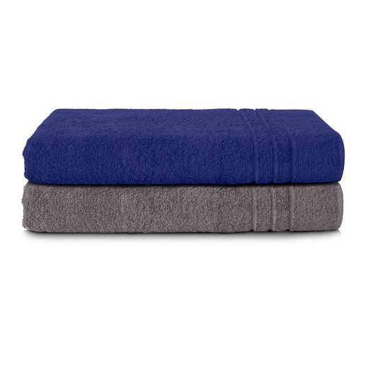 KOMFORTEC Saunatuch 80x200 cm Saunatücher Set aus 100% Baumwolle Frottee (2-St), XXL, Weich, Groß, Schnelltrocknend mehr Fabrikverkauf