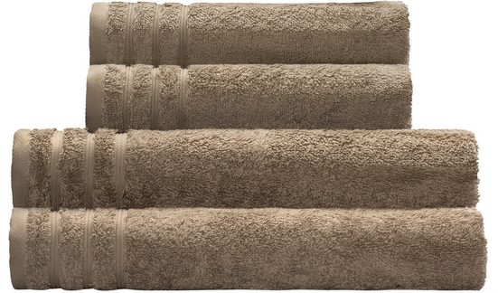 KLEINE WOLKE Handtuch Set Royal Frottier (Set, 4-St), Uni Farben, Handtücher, Duschtücher, Bordüre, weich mehr Top Angebot