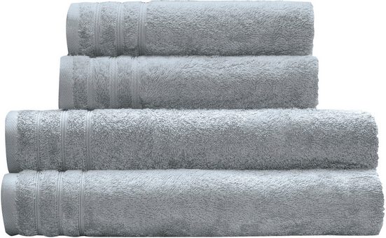 KLEINE WOLKE Handtuch Set Royal Frottier (Set, 4-St), Uni Farben, Handtücher, Duschtücher, Bordüre, weich mehr Top Angebot