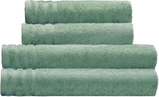 KLEINE WOLKE Handtuch Set Royal Frottier (Set, 4-St), Uni Farben, Handtücher, Duschtücher, Bordüre, weich mehr Online Outlet