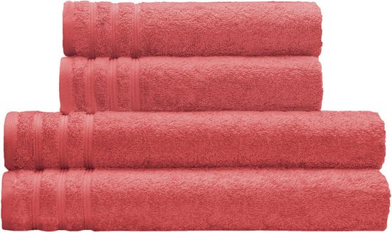 KLEINE WOLKE Handtuch Set Royal Frottier (Set, 4-St), Uni Farben, Handtücher, Duschtücher, Bordüre, weich mehr Online Outlet
