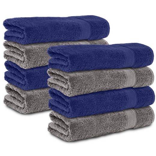 KOMFORTEC Handtücher 100% Baumwolle, 470 g/m² Frottee (8-St), Badetücher 50x100 cm Set, Weich mehr Nur für heute