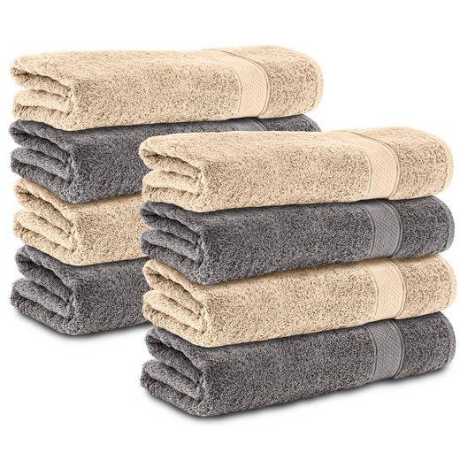 KOMFORTEC Handtücher 100% Baumwolle, 470 g/m² Frottee (8-St), Badetücher 50x100 cm Set, Weich mehr Discount Store für neue Produkte