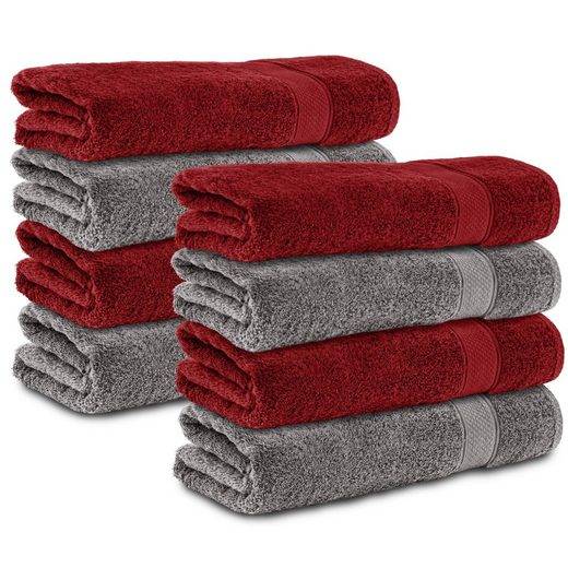 KOMFORTEC Handtücher 100% Baumwolle, 470 g/m² Frottee (8-St), Badetücher 50x100 cm Set, Weich mehr Riesige Rabatte