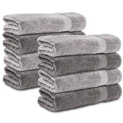 KOMFORTEC Handtücher 100% Baumwolle, 470 g/m² Frottee (8-St), Badetücher 50x100 cm Set, Weich mehr Fabrikladen