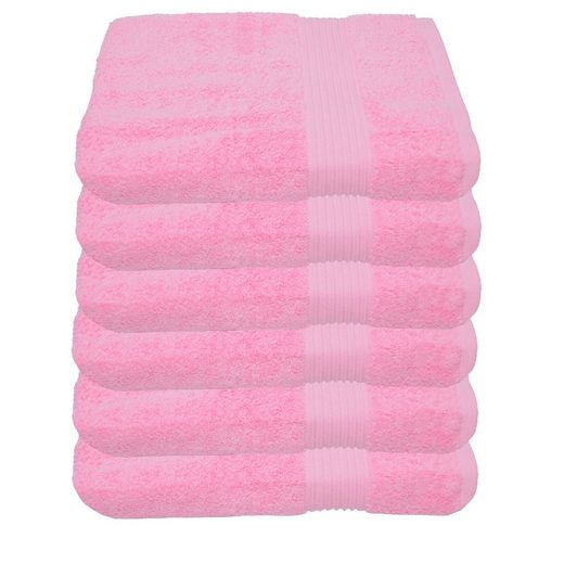 JULIE JULSEN Handtücher 6-Handtücher-Fuchsia-Handtuch 50 x 100 cm Baumwolle (6-St) mehr Saisonale Angebote