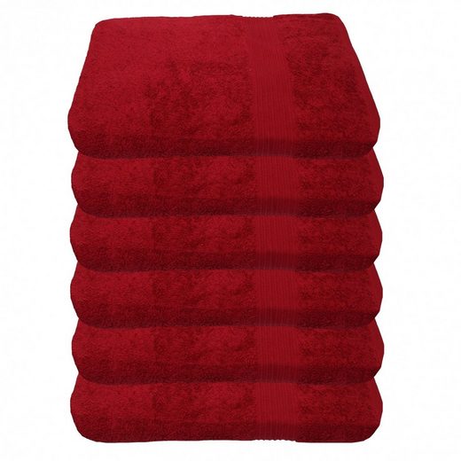 JULIE JULSEN Handtücher 6-Handtücher-Fuchsia-Handtuch 50 x 100 cm Baumwolle (6-St) mehr Saisonale Angebote
