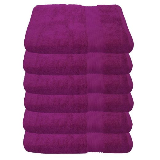 JULIE JULSEN Handtücher 6-Handtücher-Fuchsia-Handtuch 50 x 100 cm Baumwolle (6-St) mehr Sonderangebote
