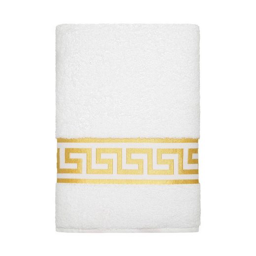 BELLE ARTI Handtücher Luxus Mäander Gästetücher Badetücher Duschtücher Saunatücher in Set (1-St), schwarz, weiss, beige, rot, gold, 100% Baumwolle, Frottee, eingestickt mehr Bis zu 50% Rabatt