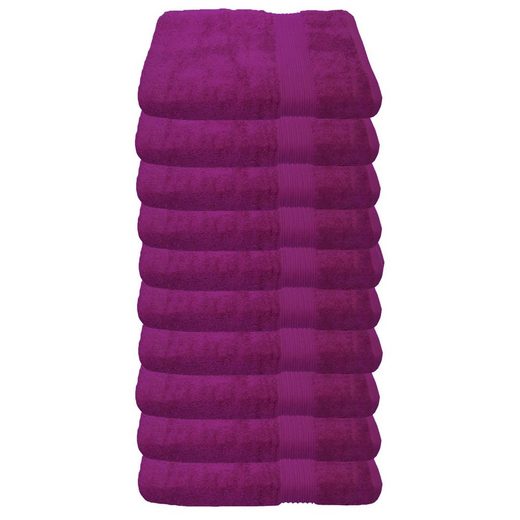 JULIE JULSEN Gästehandtücher 10-Gästehandtücher-Fuchsia-Gästetuch 30 x 50 cm Baumwolle (10-St) mehr Schlussverkauf