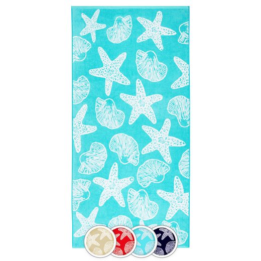ZOLLNER Strandtuch Frottee (1-St), 90 x 180 cm, 100% Baumwolle, mit Meerestier-Design mehr Preisnachlass