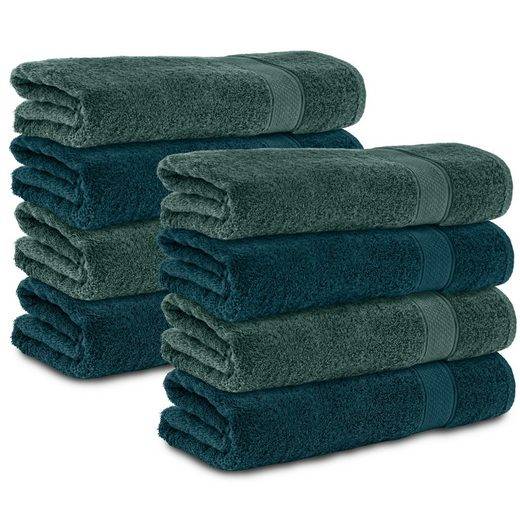 KOMFORTEC Badetücher 100% Baumwolle, 470 g/m² Frottee (8-St), Handtücher 70x140 cm Set, Weich mehr Online