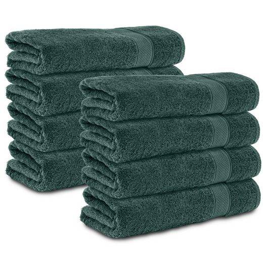 KOMFORTEC Badetücher 100% Baumwolle, 470 g/m² Frottee (8-St), Handtücher 70x140 cm Set, Weich mehr Outlet