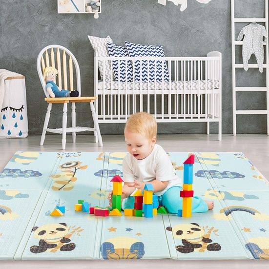 LUCKZON Spielmatte,faltbar Baby Spielteppich, Kinderteppich 180 x 200 CM Wasserdicht Krabbelmatte doppelseitig, BPA frei & sicher für kleinkind mehr Auslauf
