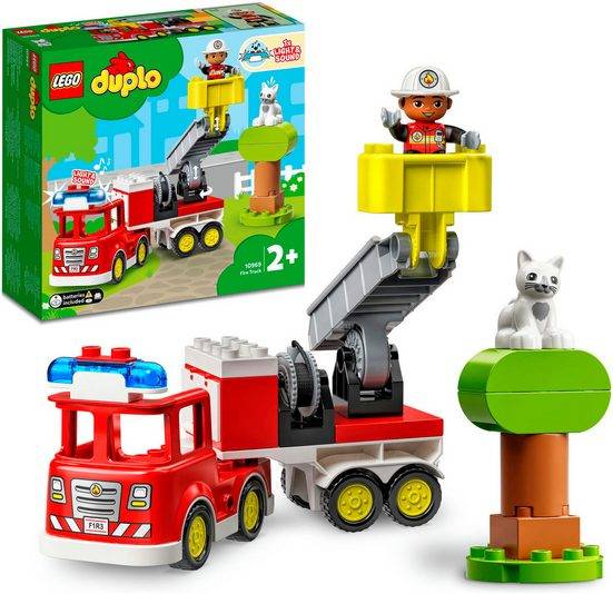 LEGO® Konstruktionsspielsteine Feuerwehrauto (10969), LEGO® DUPLO (21 St), mit Sirene und Licht; Made in Europe mehr Hotsell