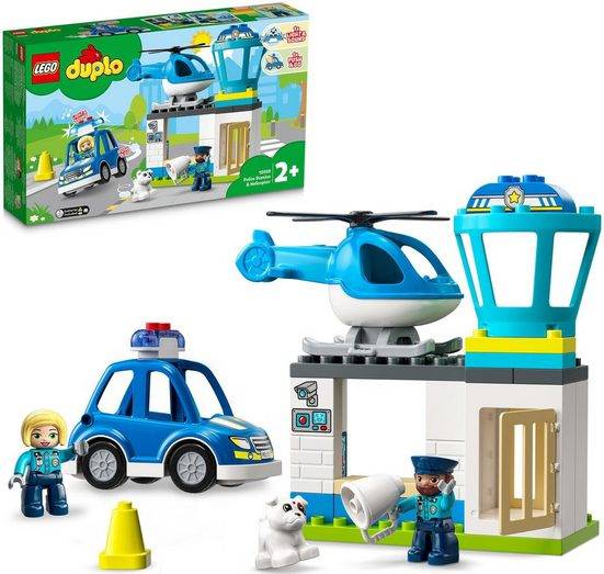 LEGO® Konstruktionsspielsteine Polizeistation mit Hubschrauber (10959), LEGO® DUPLO (40 St), mit Sirene und Licht; Made in Europe mehr Black Friday
