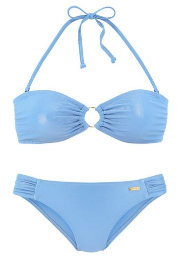 LASCANA Bandeau-Bikini mit goldfarbener Glanzbeschichtung mehr Sonderangebot der Fabrik