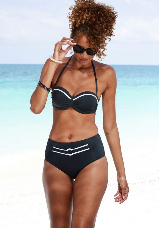 VIVANCE Highwaist-Bikini-Hose Lorena mit kontrastfarbenem Piping mehr Schlussverkauf