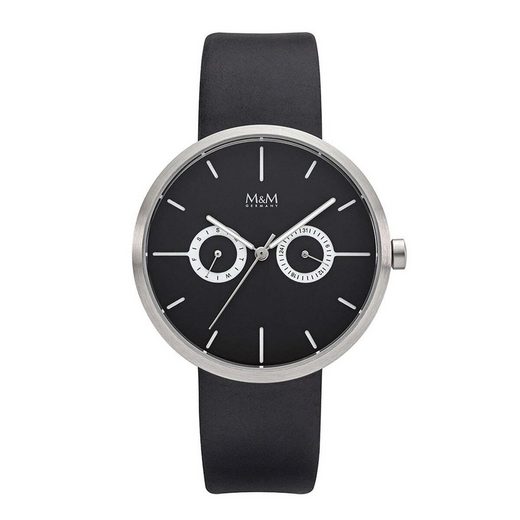 M&M Quarzuhr Armbanduhr Lederarmband Two Eye (1-tlg), Analoguhr rund mit Lederarmband, Designer Uhr, deutsche Manufaktur, inkl. edles Etui mehr Begrenztes Angebot