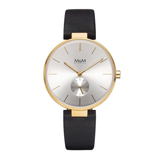 M&M Quarzuhr Armbanduhr Damen Leder New Classic (1-tlg), Analoguhr rund mit Lederarmband, Designer Uhr, deutsche Manufaktur, inkl. edles Etui mehr