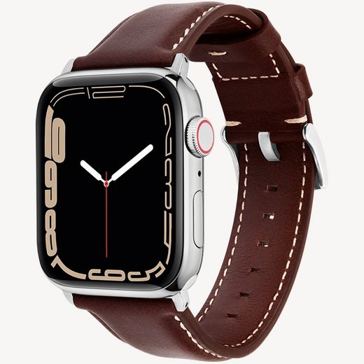 WIIUKA Smartwatch-Armband tiime Armband aus Leder für die Apple Watch Serie 1-8, SE, Ultra Handgefertigt - Deutsches Leder, Premium Qualität mehr Muttertagsangebot