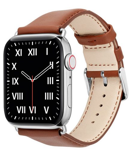 WIIUKA Smartwatch-Armband tiime Armband Leder für die Apple Watch 1-8, SE, Ultra Lederarmband Handgefertigt - Deutsches Leder, Premium Qualität mehr Vatertagsangebot