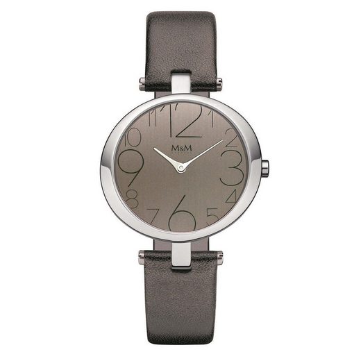 M&M Quarzuhr Armbanduhr Damen Leder Ring-O mit Ziffern (1-tlg), Analoguhr rund mit Lederarmband, Designer Uhr, deutsche Manufaktur, inkl. edles Etui mehr Blitzangebot