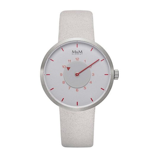 M&M Quarzuhr Armbanduhren Microfaser Vegan Line (1-tlg), Analoguhr rund, Designer Uhr, deutsche Manufaktur, inkl. edles Etui mehr Kauf eins, bekomm eins gratis